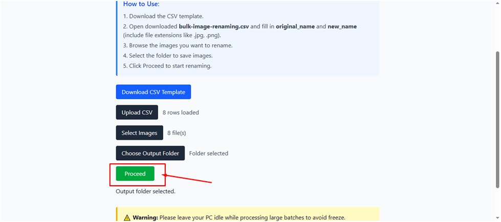 Export failed links screenshot